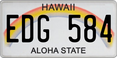 HI license plate EDG584