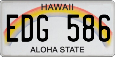 HI license plate EDG586