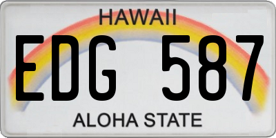 HI license plate EDG587