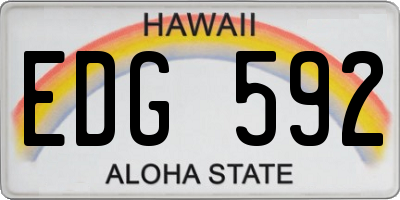 HI license plate EDG592