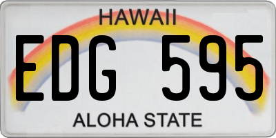 HI license plate EDG595