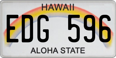 HI license plate EDG596