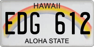 HI license plate EDG612