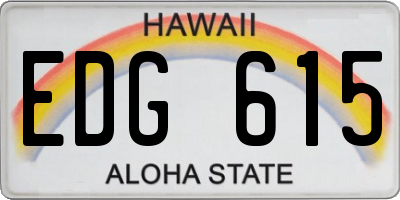 HI license plate EDG615