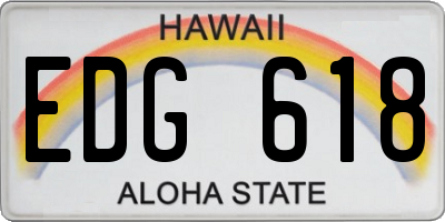 HI license plate EDG618