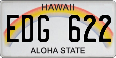 HI license plate EDG622