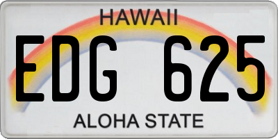 HI license plate EDG625