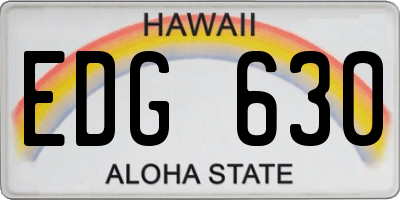HI license plate EDG630