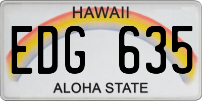 HI license plate EDG635