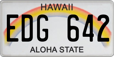 HI license plate EDG642