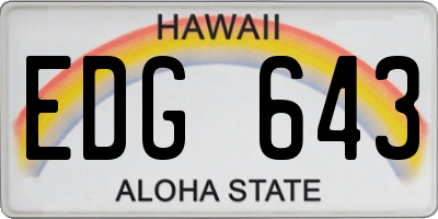 HI license plate EDG643
