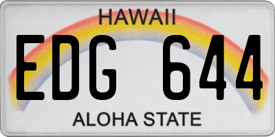 HI license plate EDG644