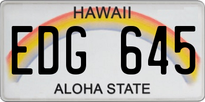HI license plate EDG645