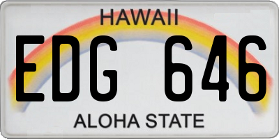 HI license plate EDG646
