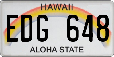 HI license plate EDG648