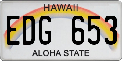 HI license plate EDG653