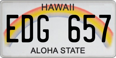 HI license plate EDG657