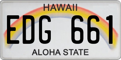 HI license plate EDG661