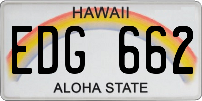 HI license plate EDG662