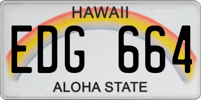 HI license plate EDG664