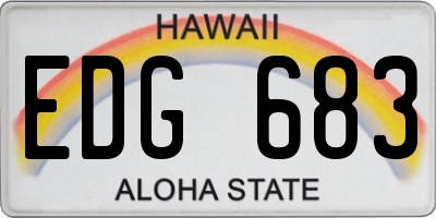 HI license plate EDG683