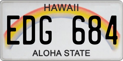 HI license plate EDG684