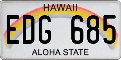 HI license plate EDG685