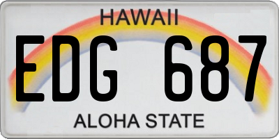 HI license plate EDG687