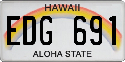 HI license plate EDG691