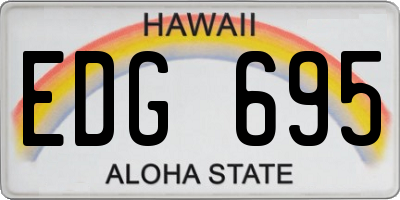 HI license plate EDG695