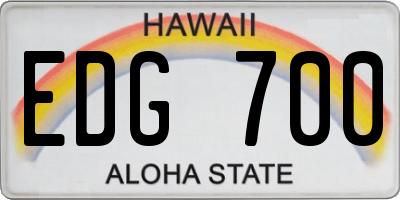 HI license plate EDG700