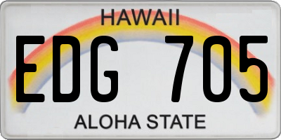 HI license plate EDG705