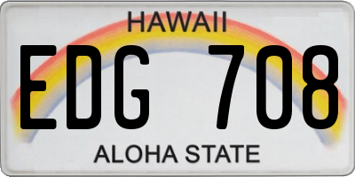 HI license plate EDG708