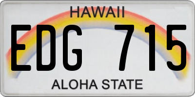 HI license plate EDG715
