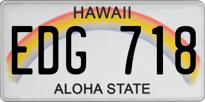 HI license plate EDG718