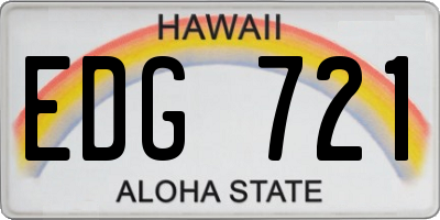 HI license plate EDG721