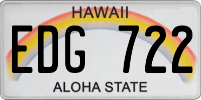 HI license plate EDG722