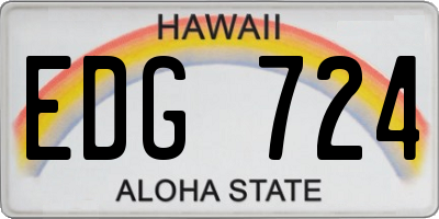 HI license plate EDG724