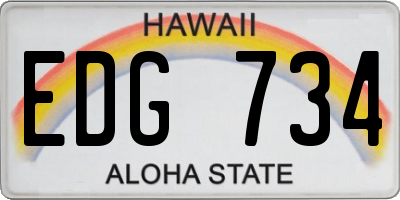 HI license plate EDG734