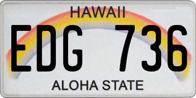 HI license plate EDG736