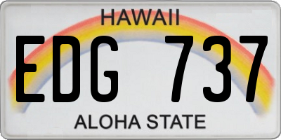 HI license plate EDG737