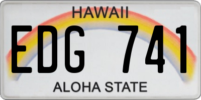 HI license plate EDG741