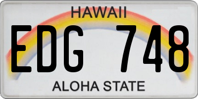 HI license plate EDG748