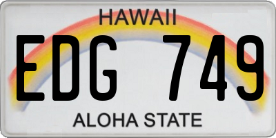 HI license plate EDG749
