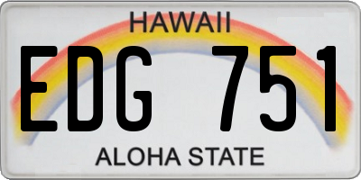 HI license plate EDG751