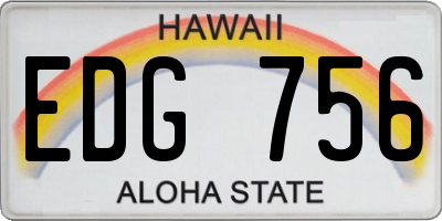 HI license plate EDG756