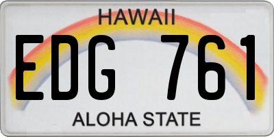 HI license plate EDG761