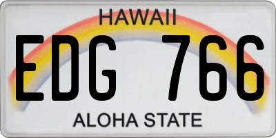 HI license plate EDG766