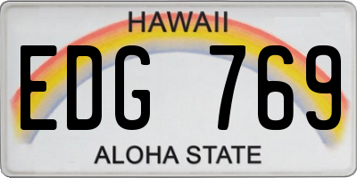 HI license plate EDG769