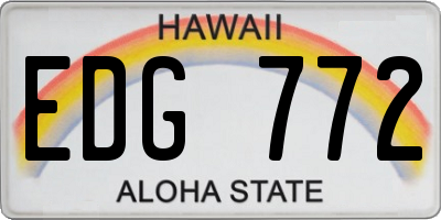 HI license plate EDG772